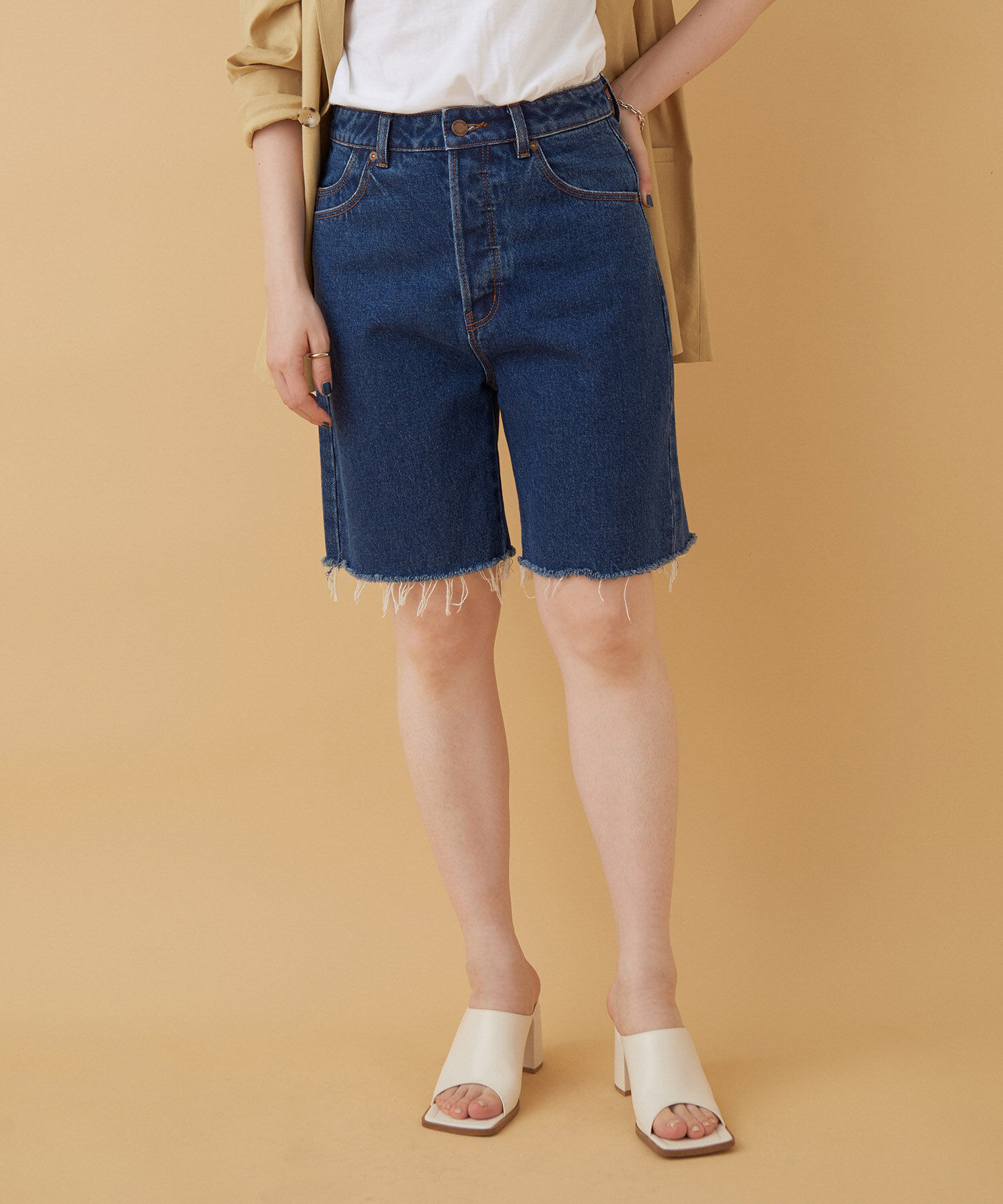 ADAM ET ROPE'「【ROLLA'S】CLASSIC CUTOFF」|デニム|ブルー(44)