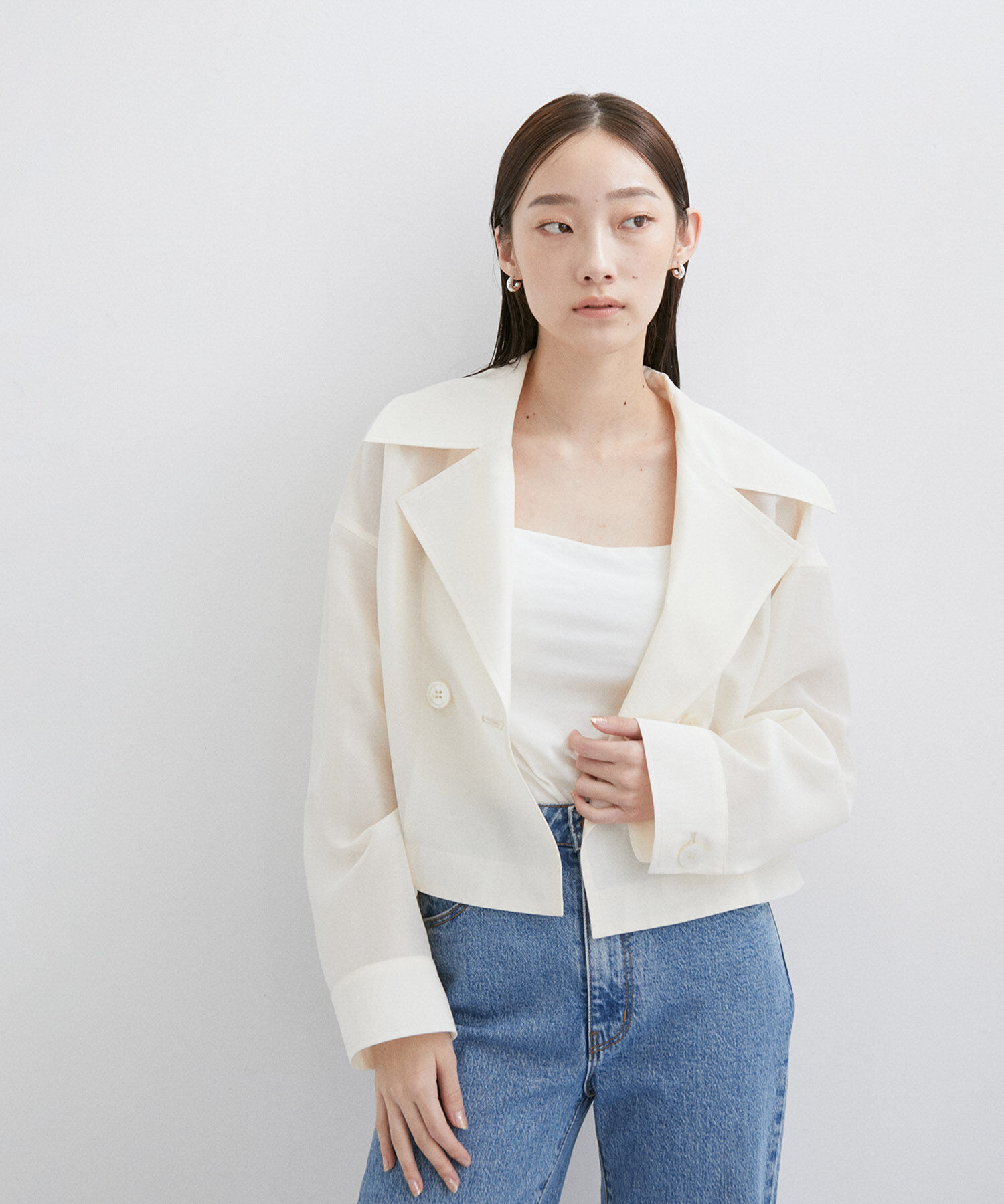 ADAM ET ROPE'「シアージャケットブラウス」|シャツ・ブラウス|