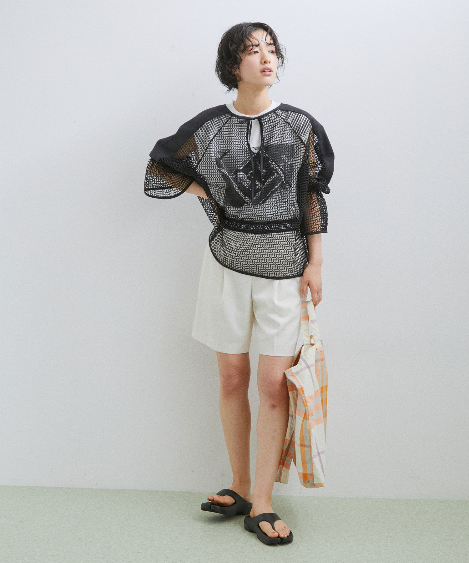 ADAM ET ROPE'「【サステナブル】ウエストロゴサテンショートパンツ」|その他|