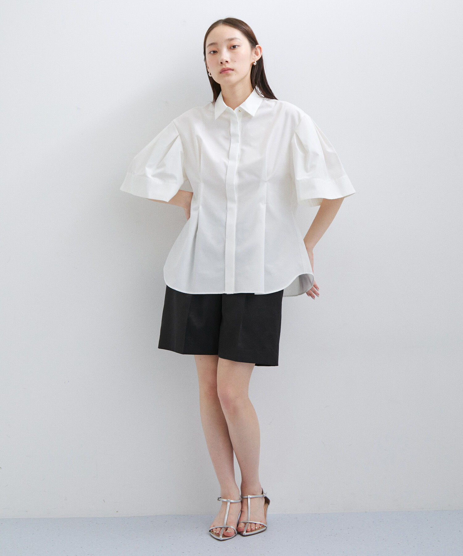 ADAM ET ROPE'「【サステナブル】ウエストロゴサテンショートパンツ」|その他|