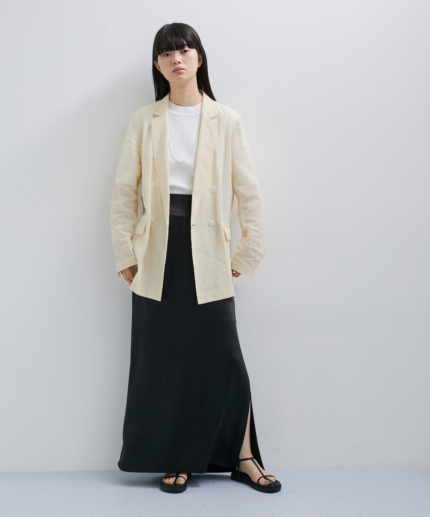 ADAM ET ROPE'「スリットサテンマーメイドスカート」|スカート|