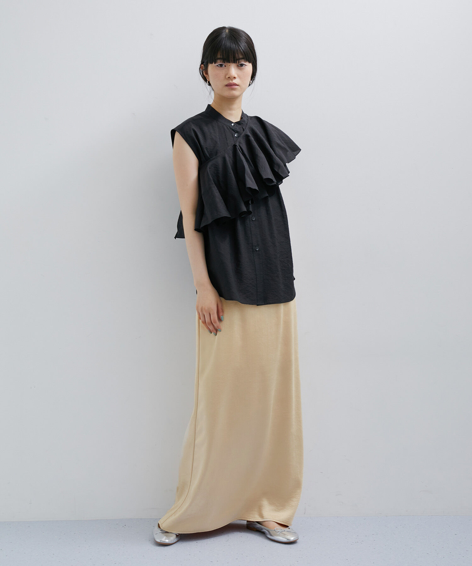 ADAM ET ROPE'「スリットサテンマーメイドスカート」|スカート|