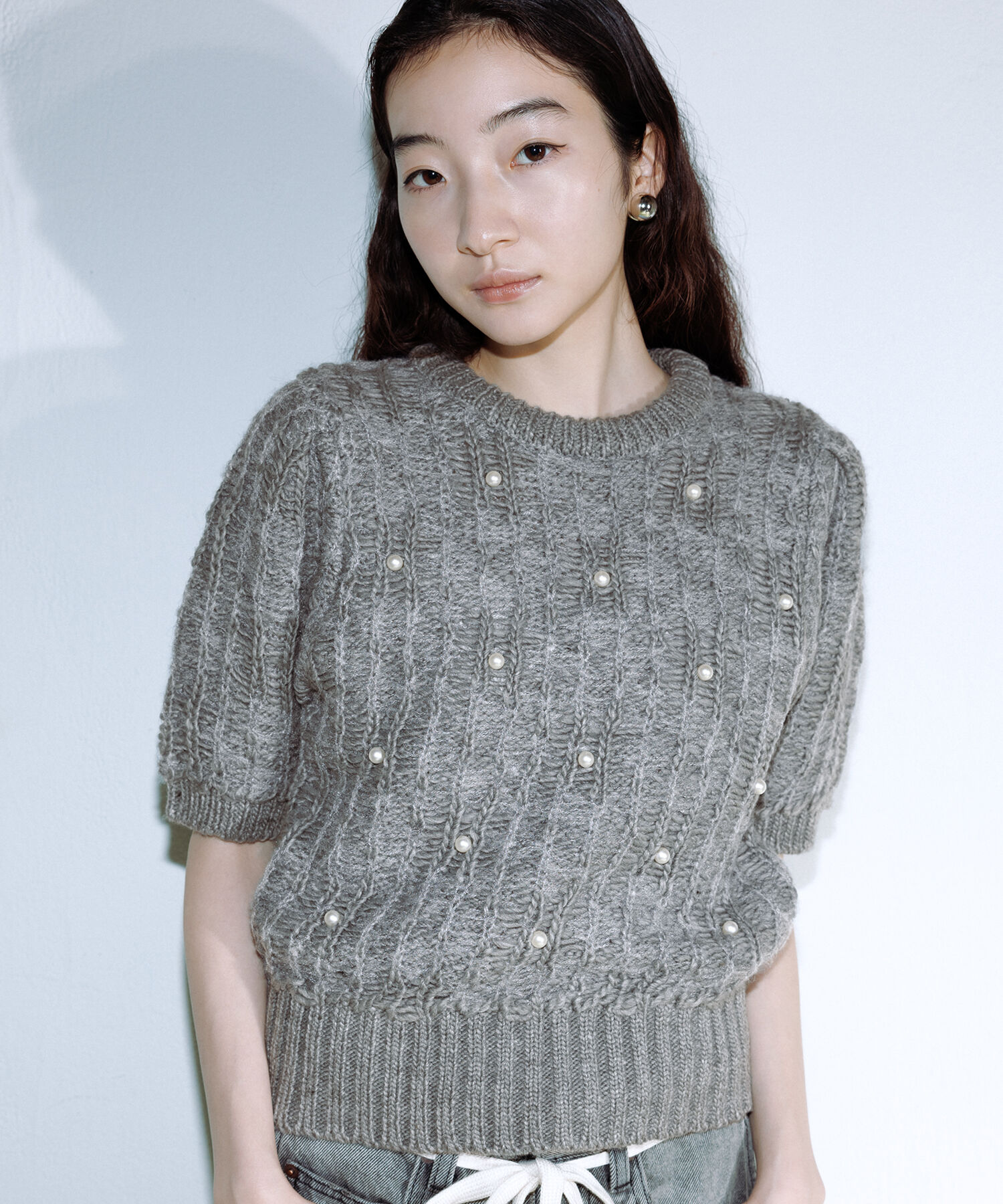 ADAM ET ROPE'「【WEB限定】パールドットニット」|ニット・セーター|