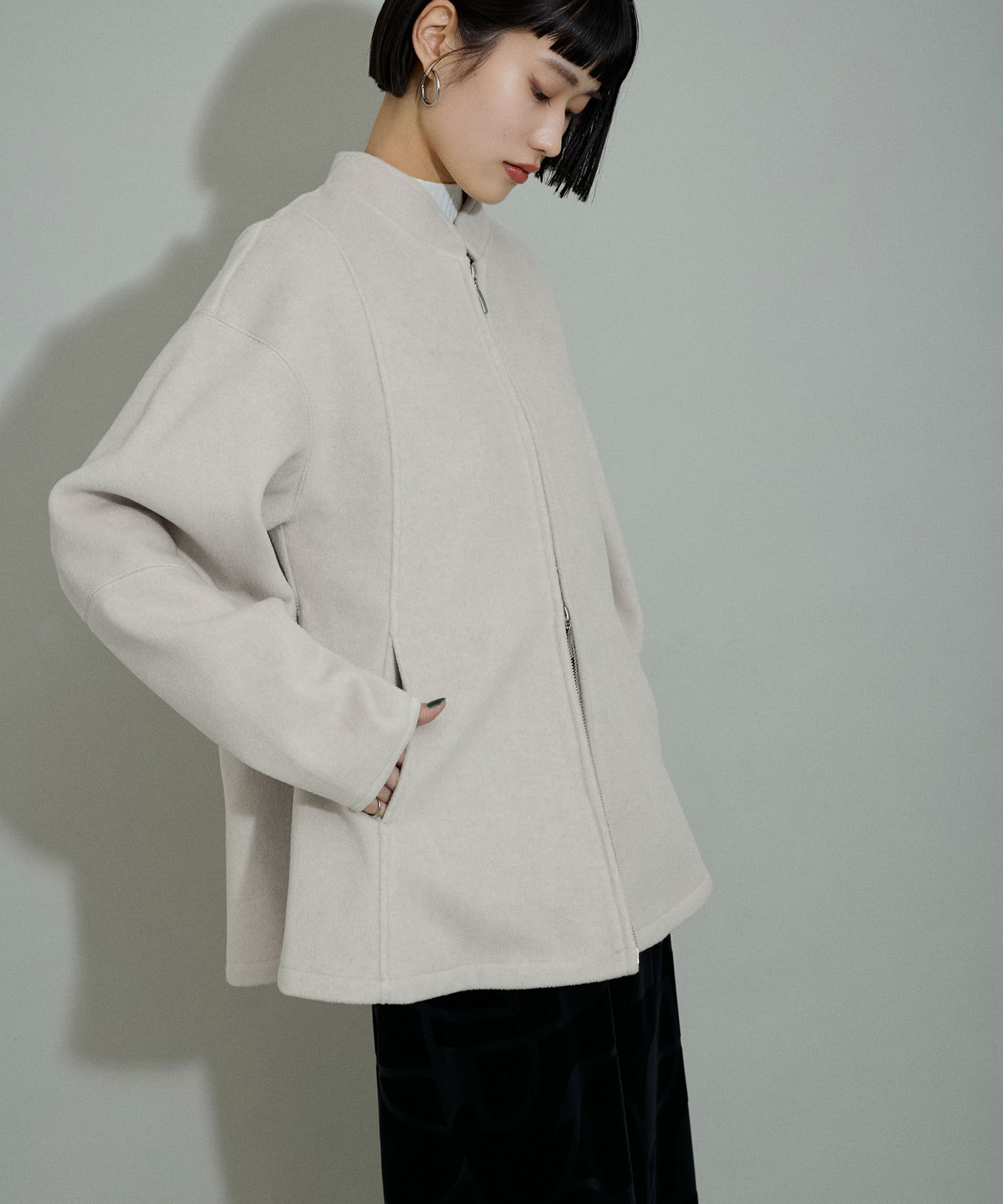 ADAM ET ROPE'「【WEB限定】圧縮ペプラムブルゾン」|ブルゾン・スタジャン|