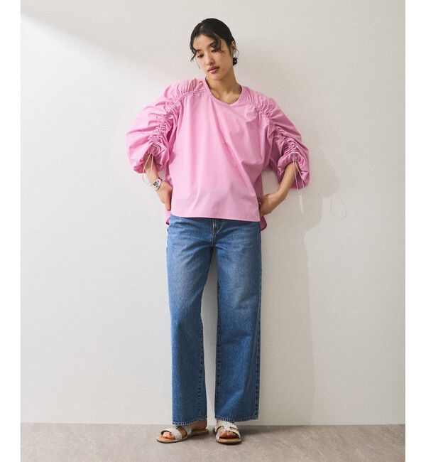 ADAM ET ROPE'「【WEB限定】ドロストスリーブブラウス」|シャツ・ブラウス|