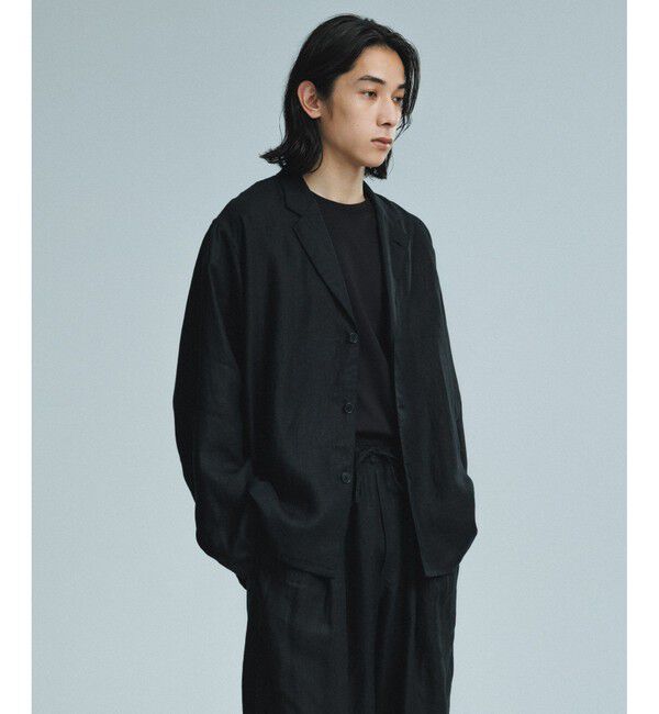 ADAM ET ROPE'「ボックスシルエット リネン シャツ ジャケット / セットアップ可能」|テーラードジャケット|
