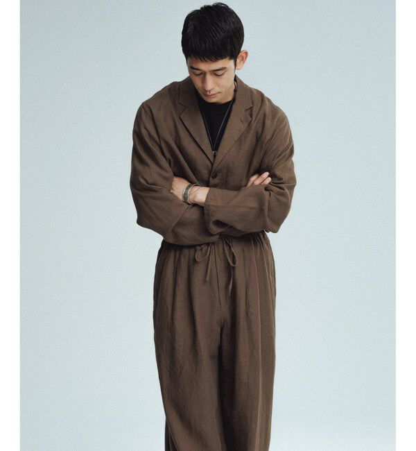 ADAM ET ROPE'「ボックスシルエット リネン シャツ ジャケット / セットアップ可能」|テーラードジャケット|