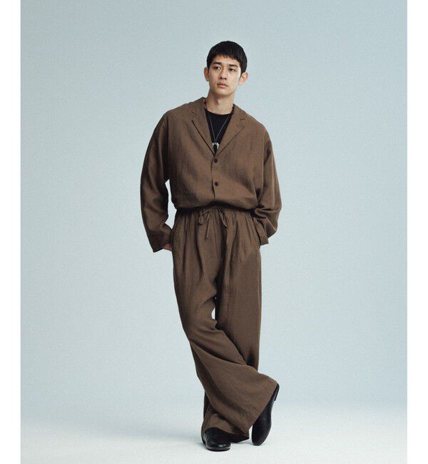 ADAM ET ROPE'「ボックスシルエット リネン シャツ ジャケット / セットアップ可能」|テーラードジャケット|