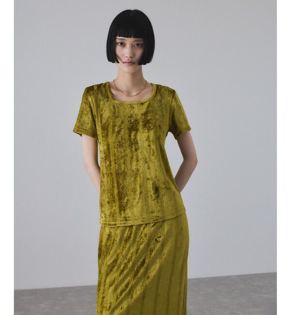 ADAM ET ROPE'「【Miller for ADAM ET ROPE'】別注 ベロアスクエアTee」|Tシャツ・カットソー|