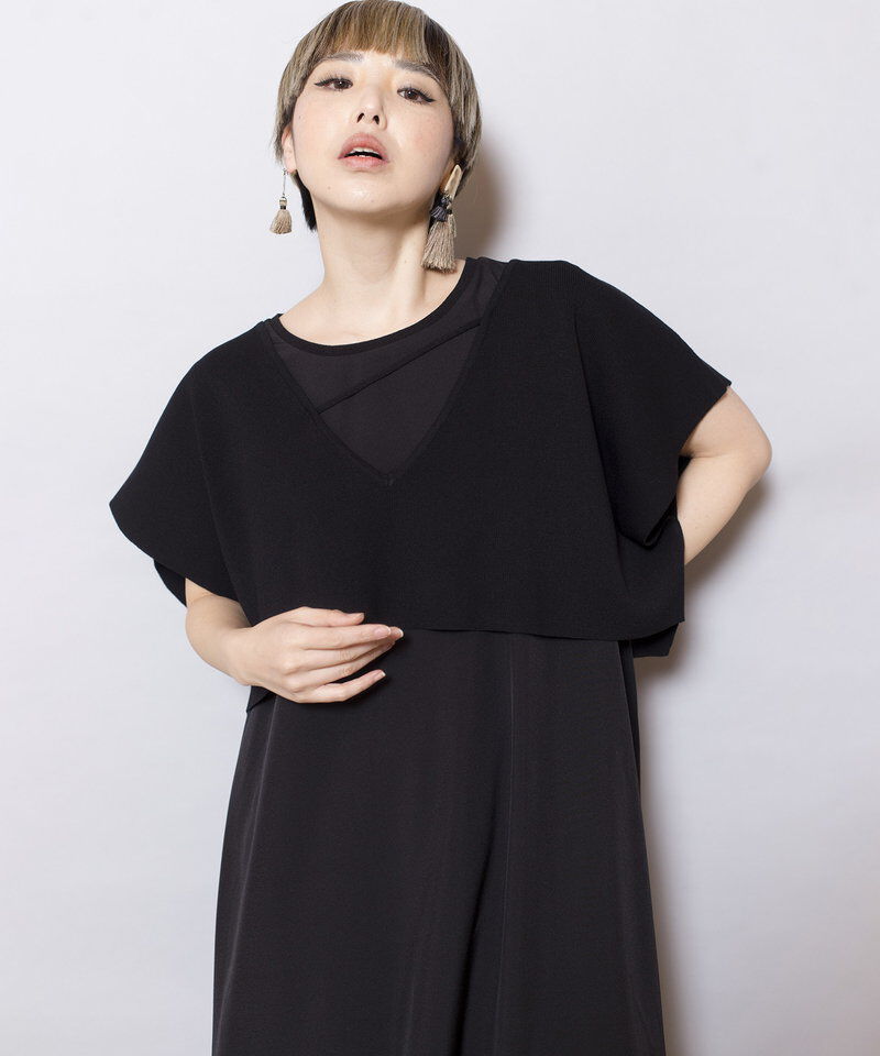  「2WAYニットプルオーバー&コクーンワンピースSET」|ワンピース|