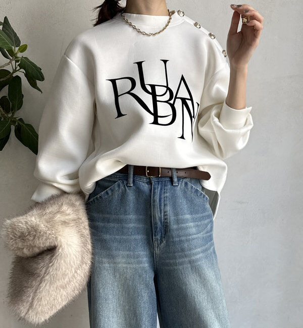  「【WEB限定】ゴールドボタンロゴトップス」|Tシャツ・カットソー|