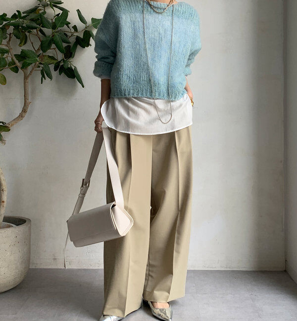  「裾シアー切替ジョーゼットTEE」|Tシャツ・カットソー|