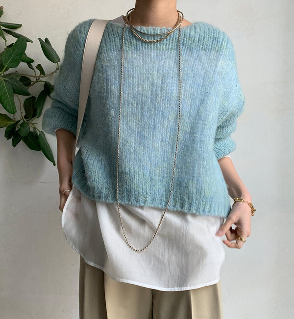  「裾シアー切替ジョーゼットTEE」|Tシャツ・カットソー|