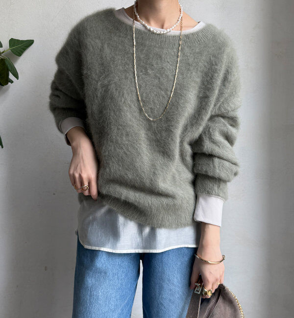  「裾シアー切替ジョーゼットTEE」|Tシャツ・カットソー|