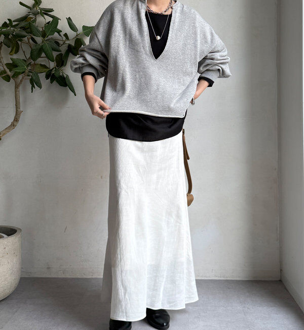  「裾シアー切替ジョーゼットTEE」|Tシャツ・カットソー|