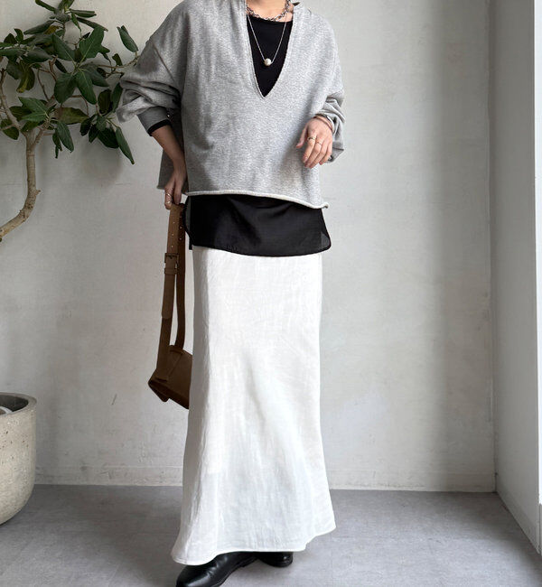  「裾シアー切替ジョーゼットTEE」|Tシャツ・カットソー|