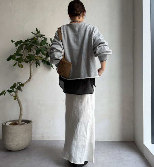  「裾シアー切替ジョーゼットTEE」|Tシャツ・カットソー|