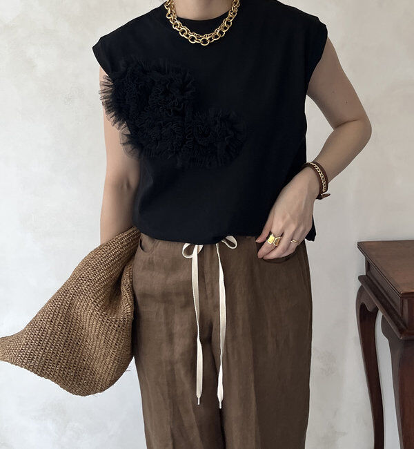  「3DチュールモチーフTEE」|Tシャツ・カットソー|