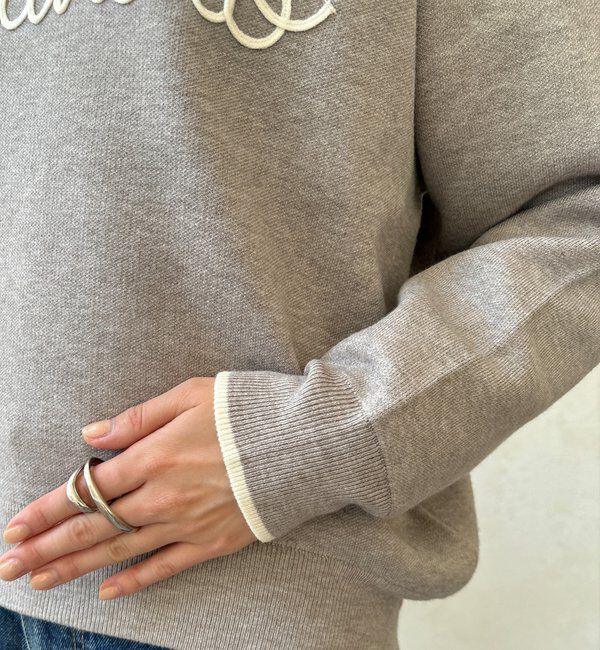  「【WEB限定】コード刺繍ロゴニットトップス」|ニット・セーター|