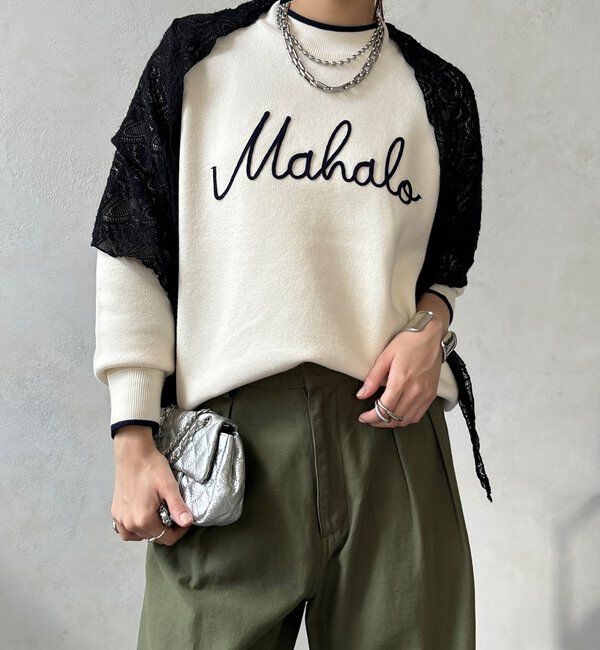  「【WEB限定】コード刺繍ロゴニットトップス」|ニット・セーター|