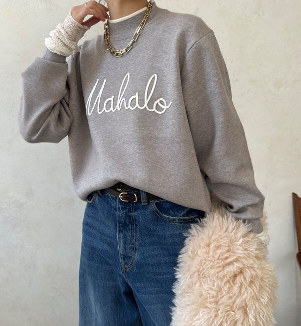  「【WEB限定】コード刺繍ロゴニットトップス」|ニット・セーター|