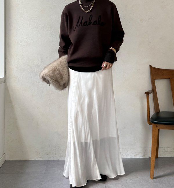  「【WEB限定】コード刺繍ロゴニットトップス」|ニット・セーター|