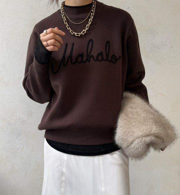  「【WEB限定】コード刺繍ロゴニットトップス」|ニット・セーター|