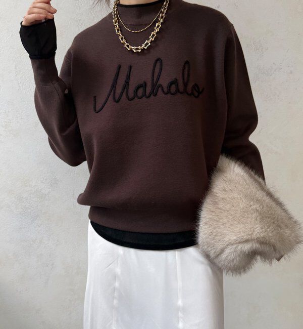  「【WEB限定】コード刺繍ロゴニットトップス」|ニット・セーター|