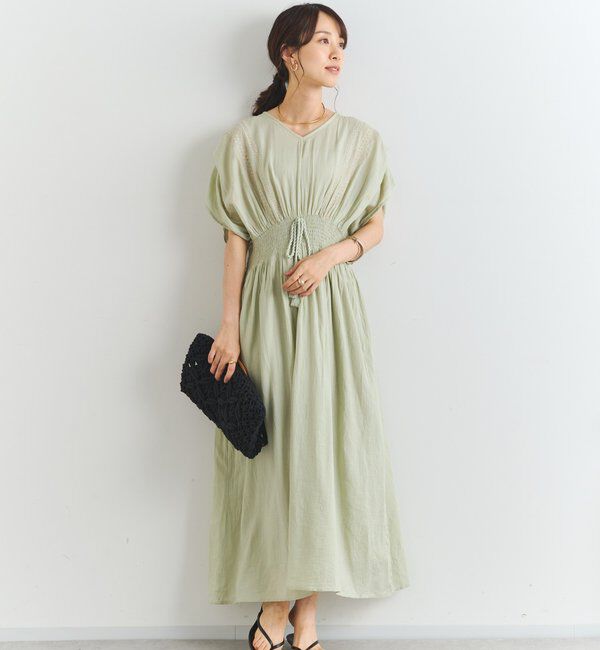  「《綿100％・一枚で着映え》刺繍ウエストシャーリングワンピース」|その他|