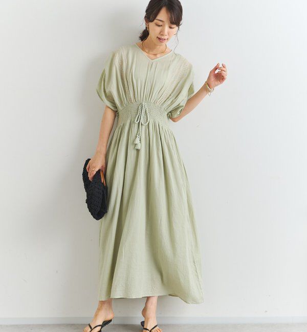  「《綿100％・一枚で着映え》刺繍ウエストシャーリングワンピース」|その他|