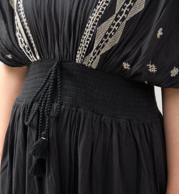  「《綿100％・一枚で着映え》刺繍ウエストシャーリングワンピース」|その他|