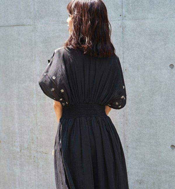  「《綿100％・一枚で着映え》刺繍ウエストシャーリングワンピース」|その他|