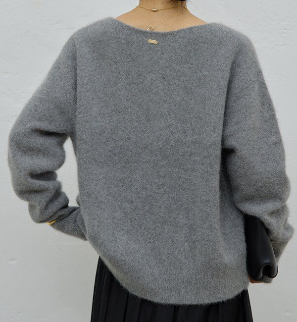  「【デコルテ美人ニット】ファーウールキーネックニット」|ニット・セーター|