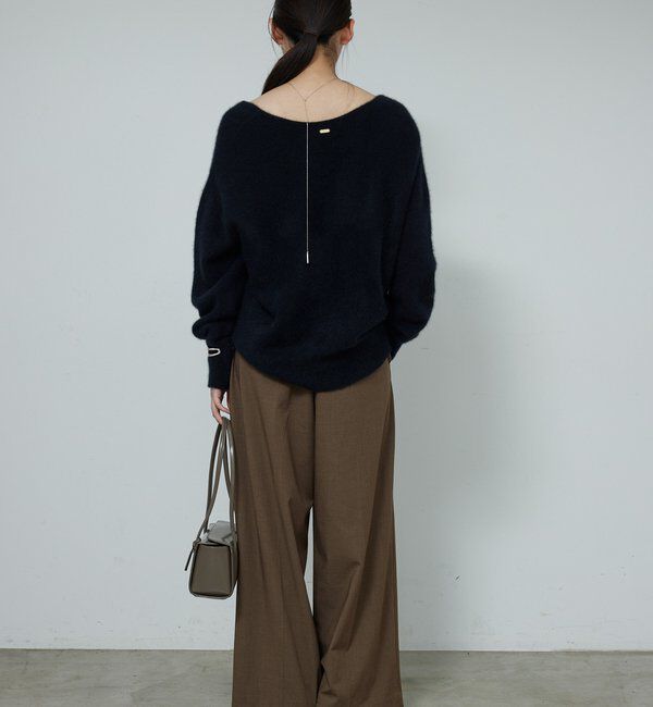  「【デコルテ美人ニット】ファーウールキーネックニット」|ニット・セーター|