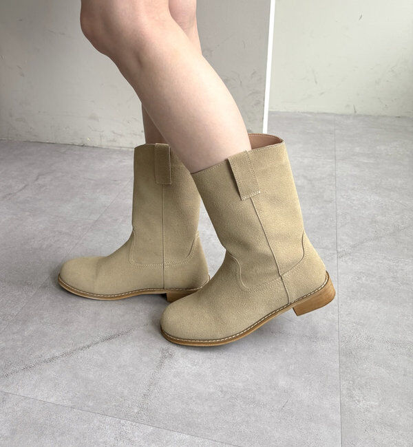  「ラウンドミドルブーツ」|ショートブーツ|