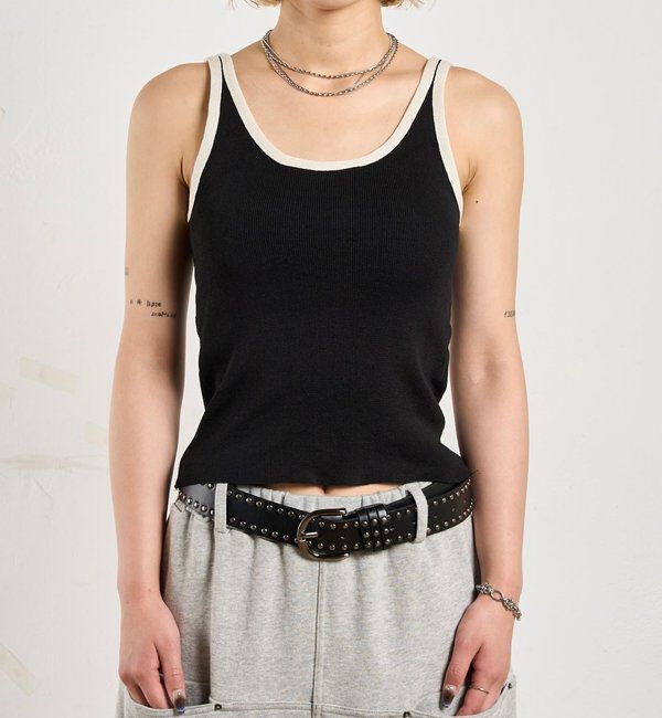  「パイピングニットキャミソール / 6色展開」|キャミソール|