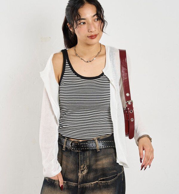  「パイピングニットキャミソール / 6色展開」|キャミソール|