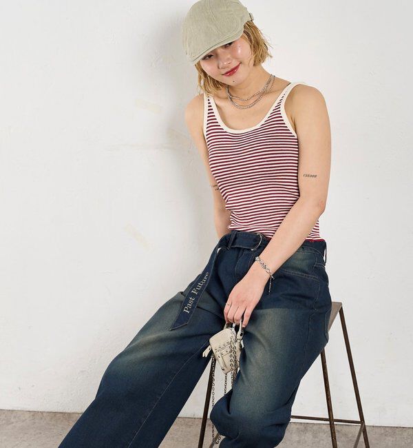  「パイピングニットキャミソール / 6色展開」|キャミソール|