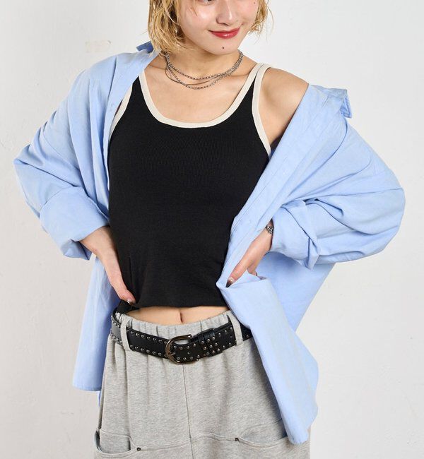  「パイピングニットキャミソール / 6色展開」|キャミソール|