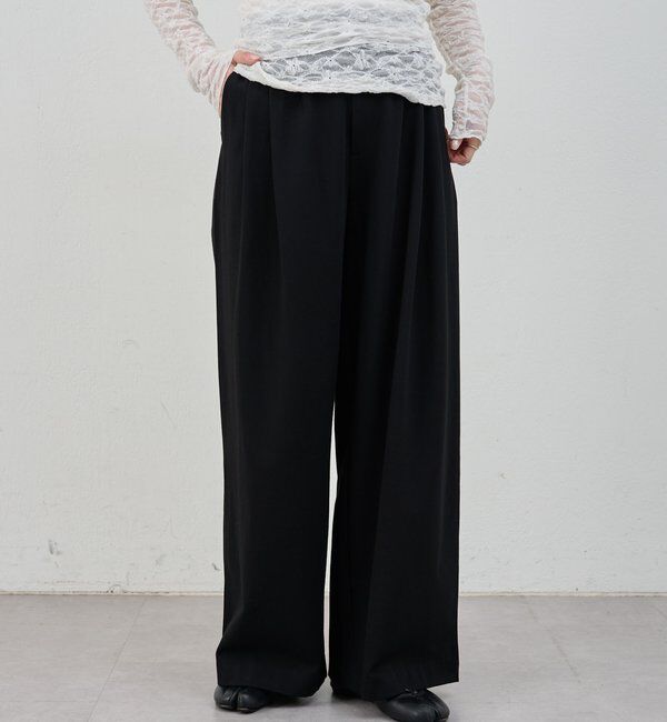  「【新色登場】【インフルエンサー＠tsuru00コラボ】3タックスラックスパンツ」|チノ|ブラック