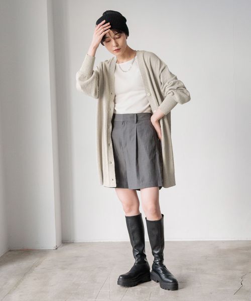 LOWRYS FARM「リバーシブルＢＩＧカーディガンミニワンピース」|ワンピース|BRN2