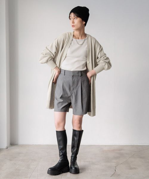 LOWRYS FARM「リバーシブルＢＩＧカーディガンミニワンピース」|ワンピース|