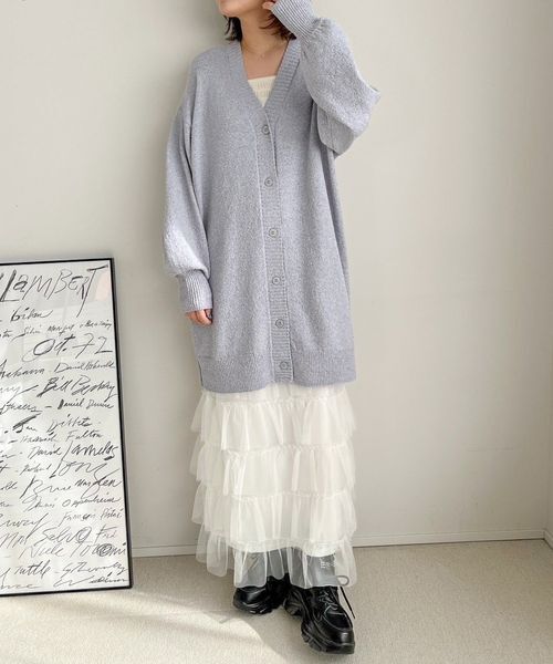 LOWRYS FARM「リバーシブルＢＩＧカーディガンミニワンピース」|ワンピース|