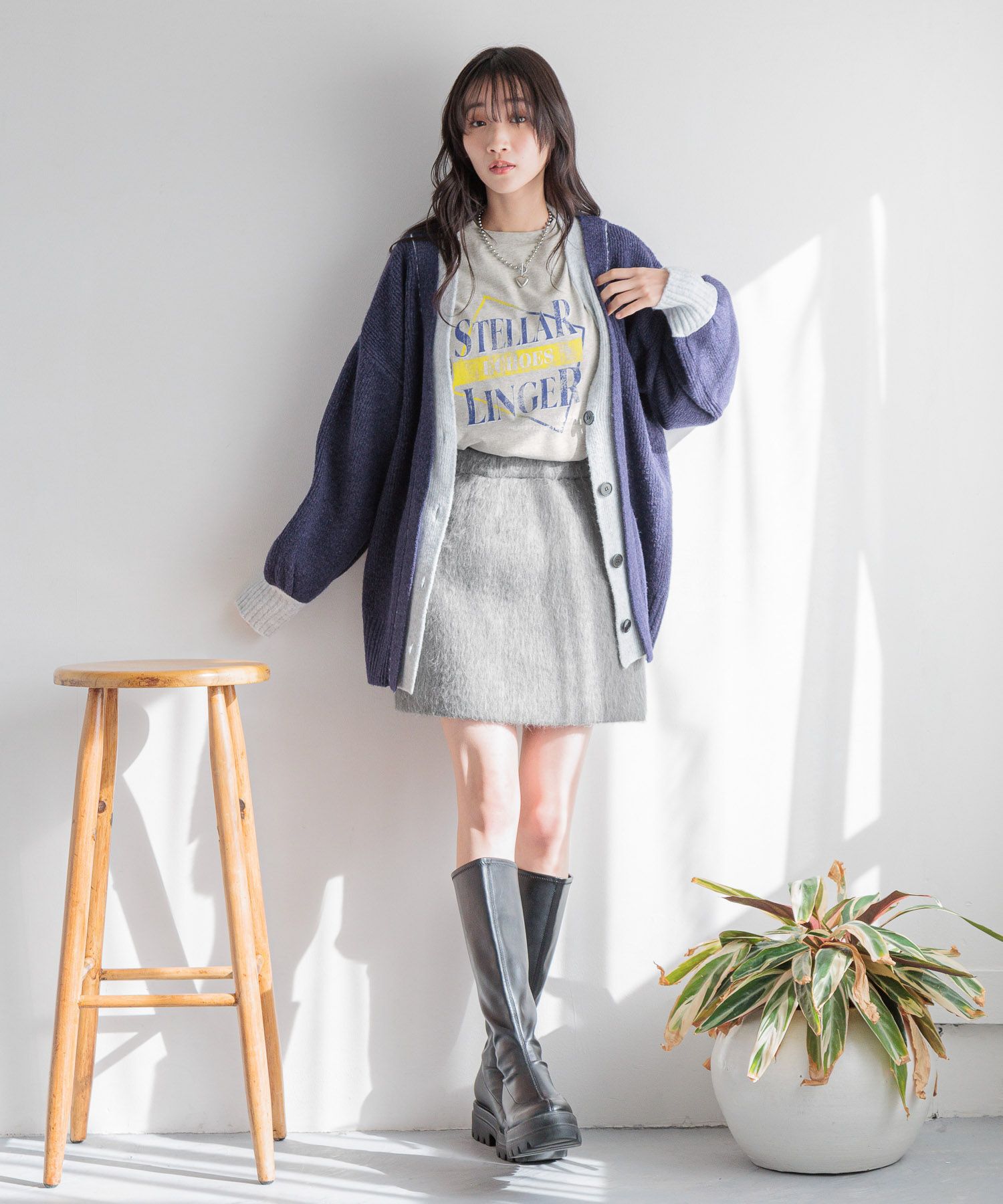 LOWRYS FARM「ハイショクロングカーディガン」|ニット・セーター|