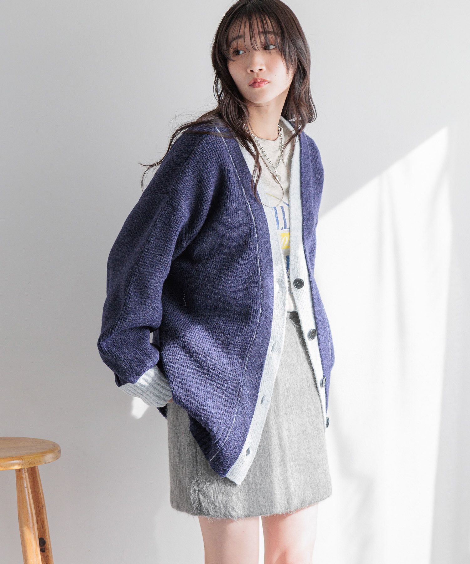 LOWRYS FARM「ハイショクロングカーディガン」|ニット・セーター|