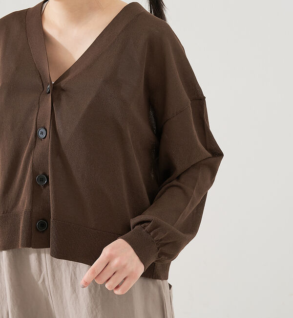 collex「Vネック ボックスシルエット シアーカーディガン」|カーディガン|