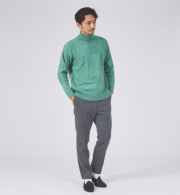 ABAHOUSE「チェック リンクス タートルネック ニット」|ニット・セーター|