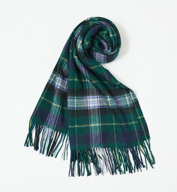 ABAHOUSE「【カシミヤ100％】チェック柄 マフラー 60&times;160」|マフラー|グリーン系その他1