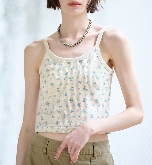 Rouge vif「【JEMORGAN / ジェーイーモーガン】カップ付きクロップドキャミソール/花」|キャミソール|ブルー