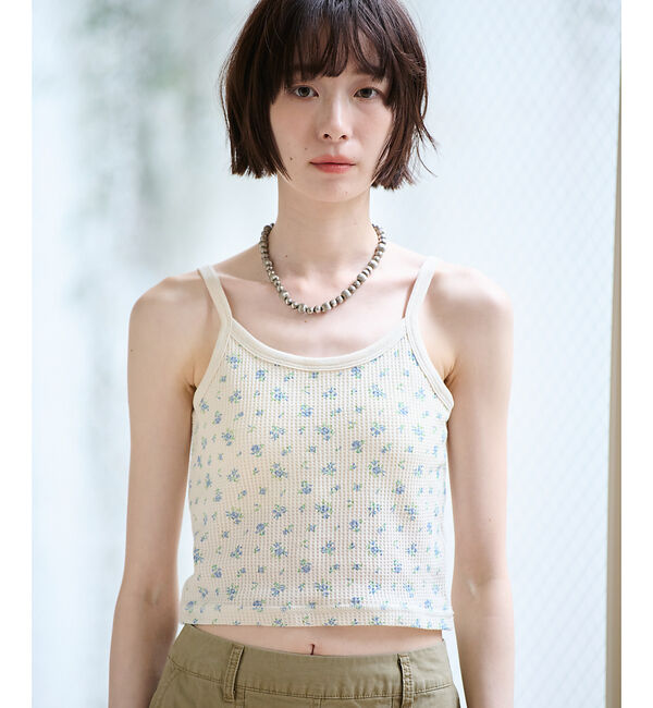 Rouge vif「【JEMORGAN / ジェーイーモーガン】カップ付きクロップドキャミソール/花」|キャミソール|